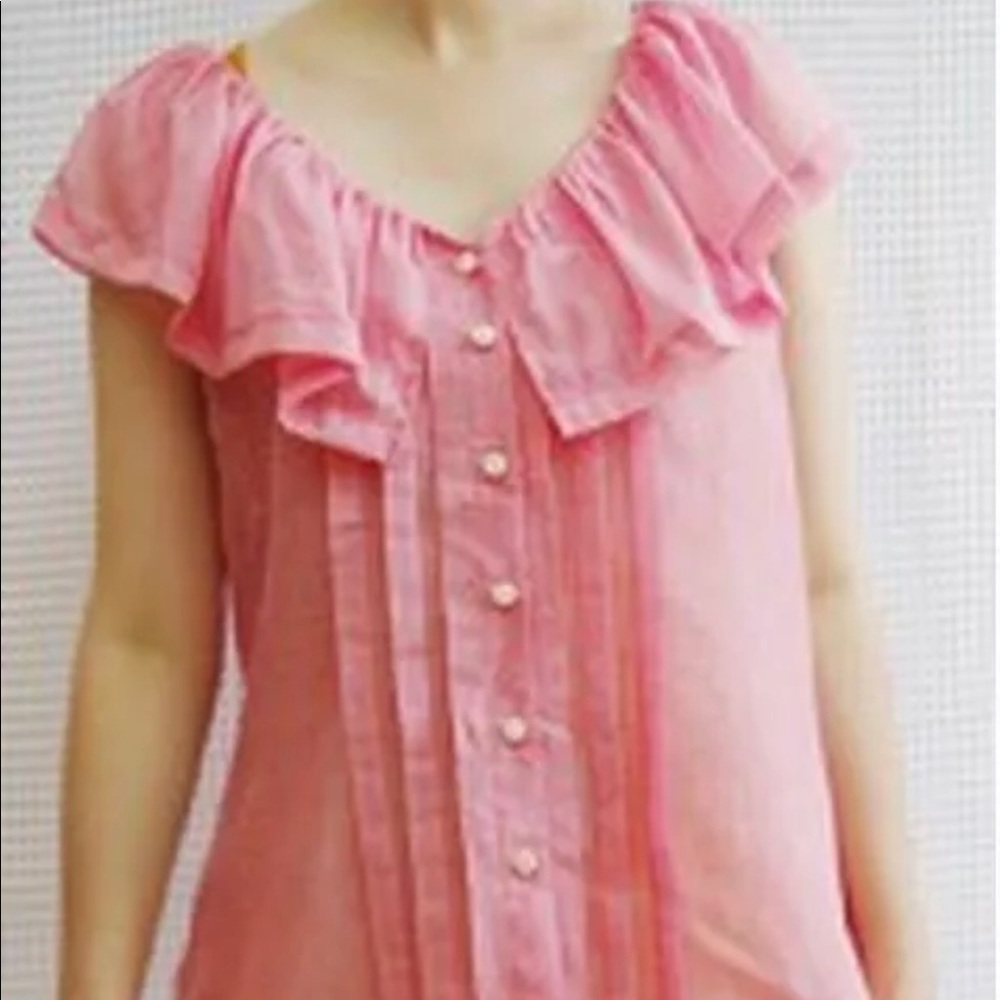 Anthropologie ruffles sleeveless top